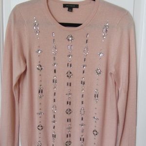 Ann Taylor Light Pink Jewel Crew Sweater